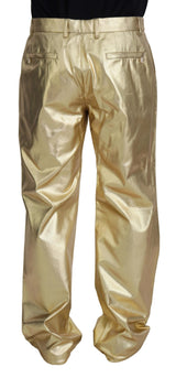 Dolce & Gabbana Elegant Gold Cotton Stretch Pants