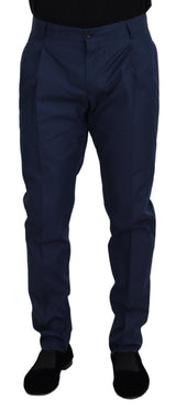 Dolce & Gabbana Elegant Blue Cotton Silk Pants