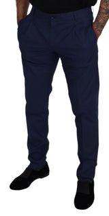 Dolce & Gabbana Elegant Blue Cotton Silk Pants