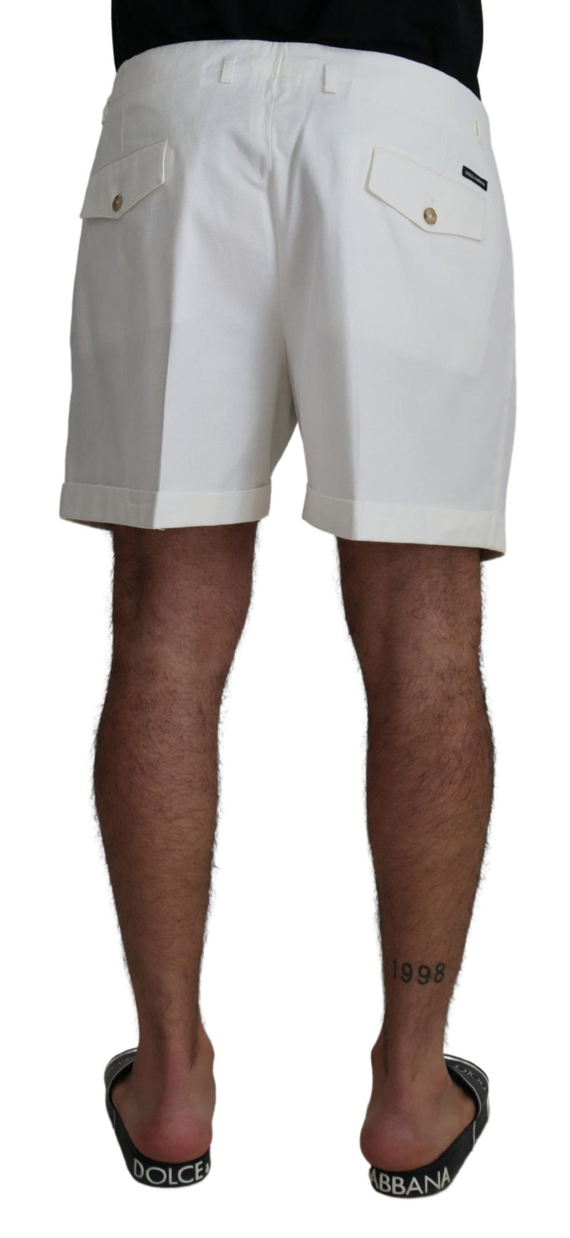 Dolce & Gabbana Chic White Cotton Blend Designer Shorts