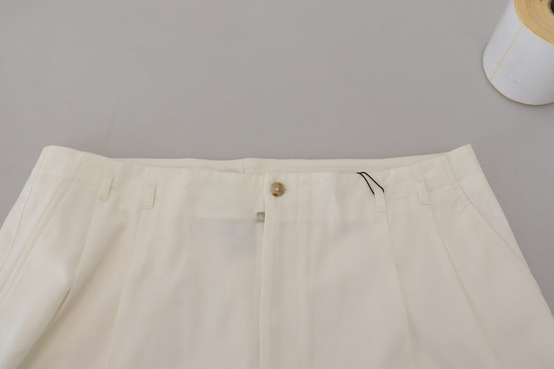 Dolce & Gabbana Chic White Cotton Blend Designer Shorts