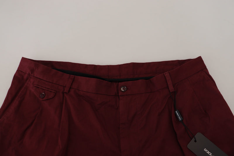 Dolce & Gabbana Elegant Maroon Cotton Blend Shorts