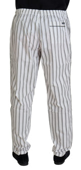 Dolce & Gabbana Elegant White Striped Pajama Pants