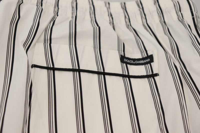 Dolce & Gabbana Elegant White Striped Pajama Pants