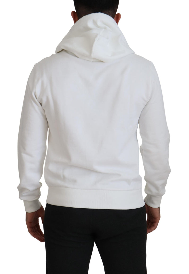 Dolce & Gabbana Elegant White Hooded Pullover Sweater