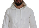 Dolce & Gabbana Elegant White Hooded Pullover Sweater