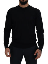 Dolce & Gabbana Elegant Black Virgin Wool Pullover Sweater