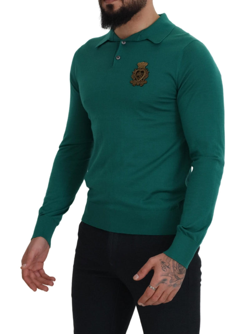 Dolce & Gabbana Elegant Cashmere Silk Green Pullover Sweater