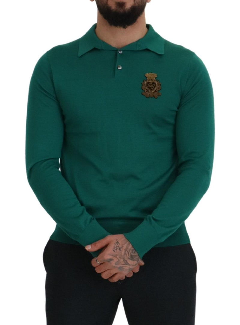 Dolce & Gabbana Elegant Cashmere Silk Green Pullover Sweater