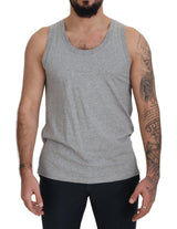 Dolce & Gabbana Elegant Gray Cotton Tank Top Tee