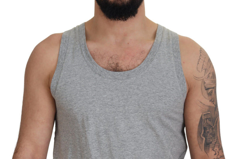 Dolce & Gabbana Elegant Gray Cotton Tank Top Tee