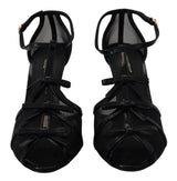 Dolce & Gabbana Elegant Black Stiletto Heeled Sandals