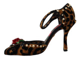 Dolce & Gabbana Chic Leopard Ankle Strap Sandal Heels