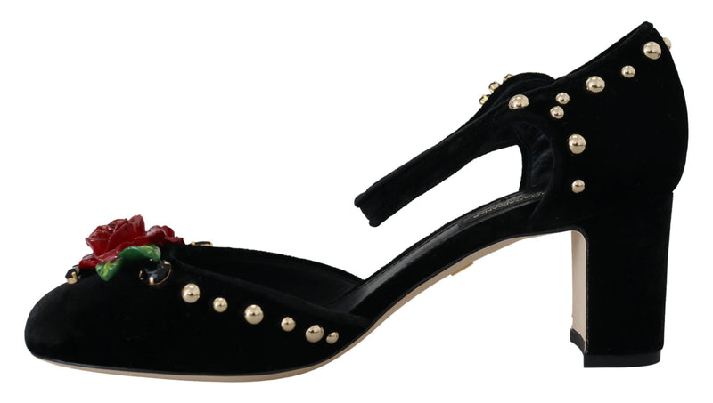 Dolce & Gabbana Elegant Floral Embellished Heels Sandals