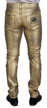 Dolce & Gabbana Elegant Gold Denim Elegance