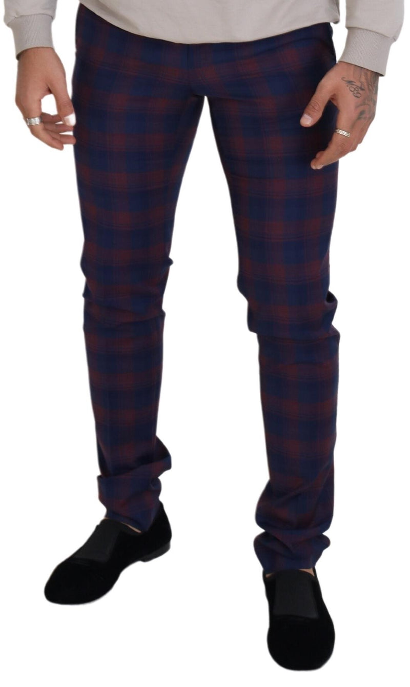 Dolce & Gabbana Chic Multicolor Checkered Wool Pants