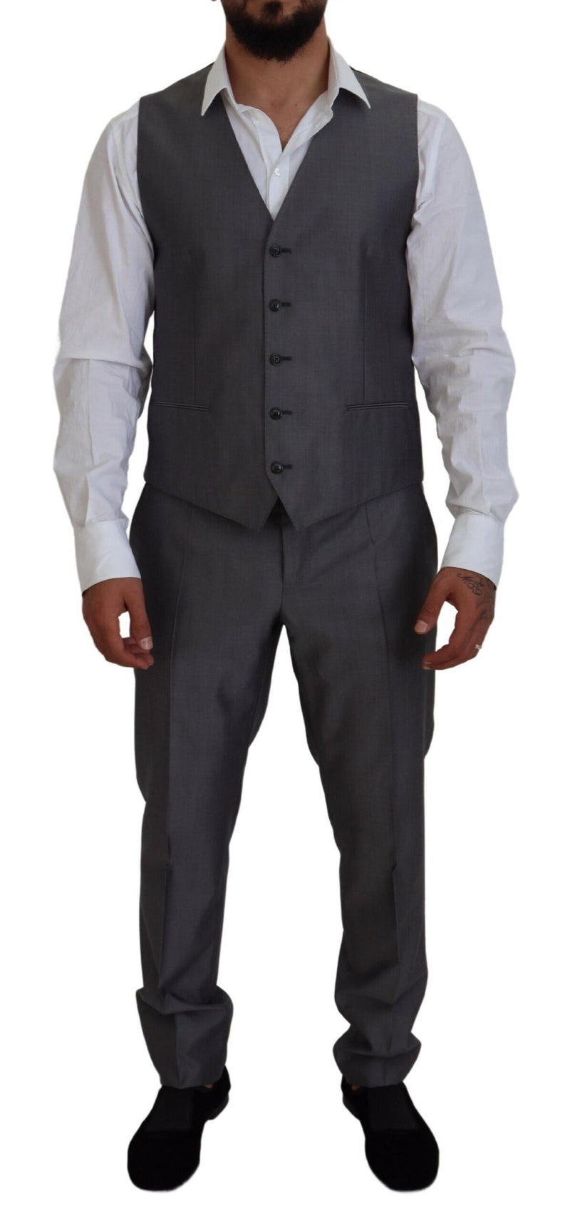 Dolce & Gabbana Elegant Gray Silver Sicilia Suit Ensemble