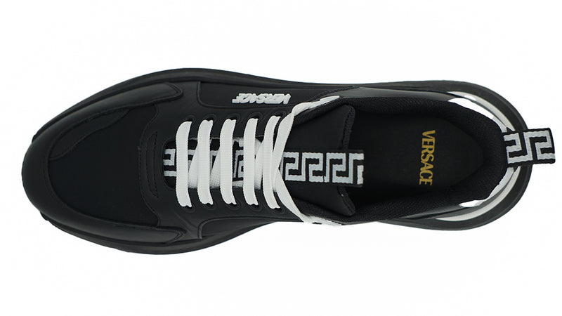 Versace Sleek Black Leather Medusa Sneakers