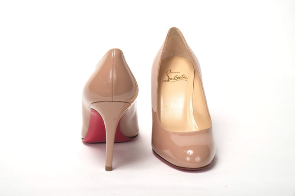 Christian Louboutin Nude Round Toe High Pump Shoe