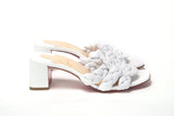 Christian Louboutin White Plaited High Heel Sandals