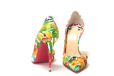 Christian Louboutin Multicolor Flower Printed High Heels Pumps Shoes