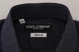 Dolce & Gabbana Elegant Slim Fit Dark Blue Dress Shirt