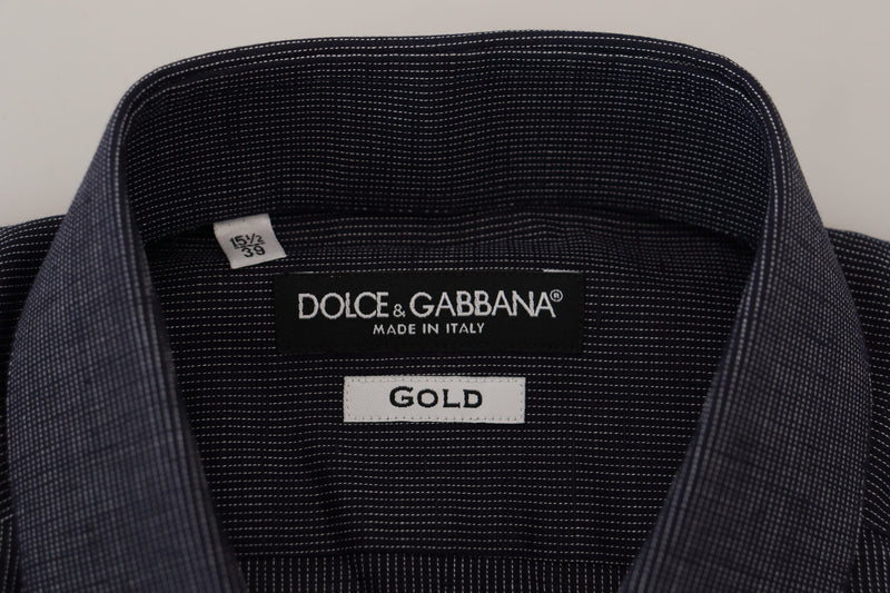 Dolce & Gabbana Elegant Slim Fit Dark Blue Dress Shirt