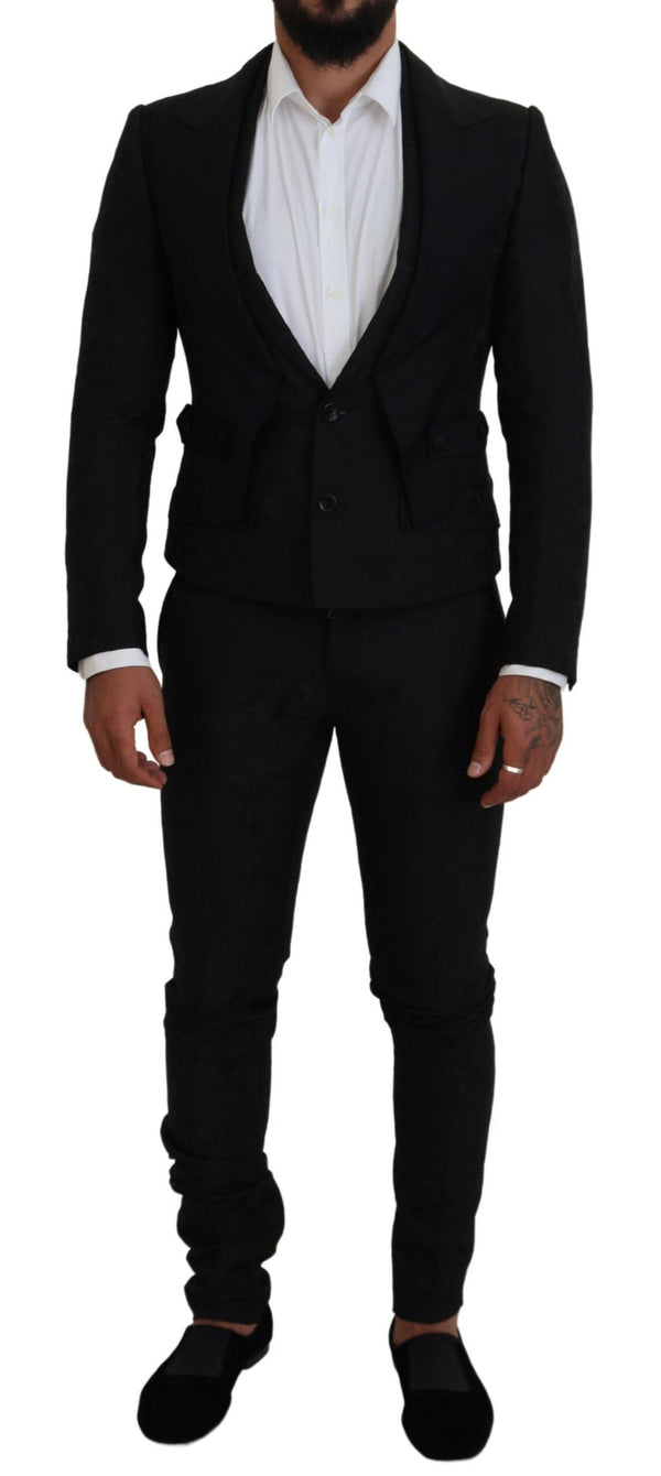 Dolce & Gabbana Elegant Black Martini Suit for the Modern Man