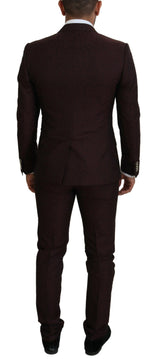 Dolce & Gabbana Maroon Wool Silk 3-Piece Martini Suit