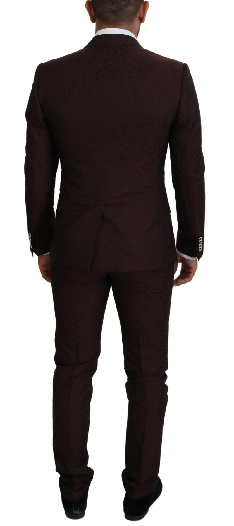 Dolce & Gabbana Maroon Wool Silk 3-Piece Martini Suit