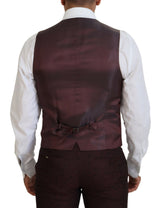 Dolce & Gabbana Maroon Wool Silk 3-Piece Martini Suit