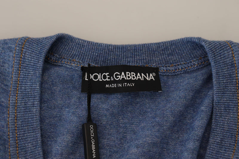 Dolce & Gabbana Elegant Blue Cotton Cardigan Sweater