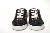 Christian Louboutin Black Multi/Marine Mat Louis Junior Spikes Shoes