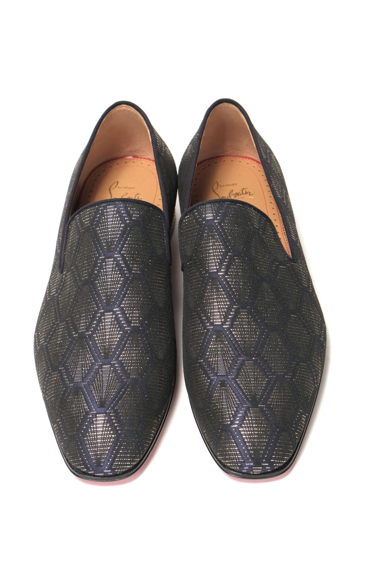 Christian Louboutin Navy/Nero Colannaki Flat Tissu Shoes