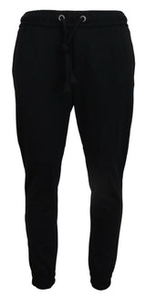 Dolce & Gabbana Sleek Black Wool-Blend Sweatpants