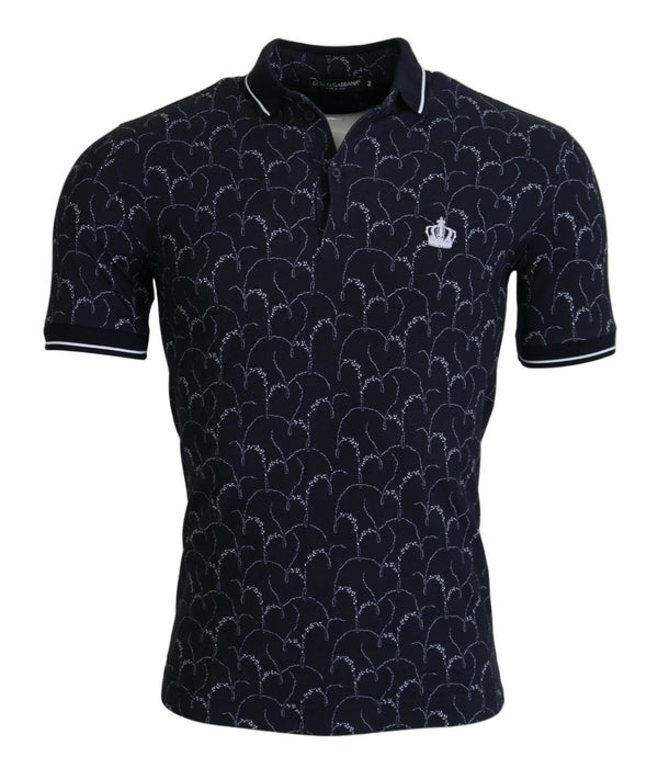 Dolce & Gabbana Regal Blue Cotton Polo Tee