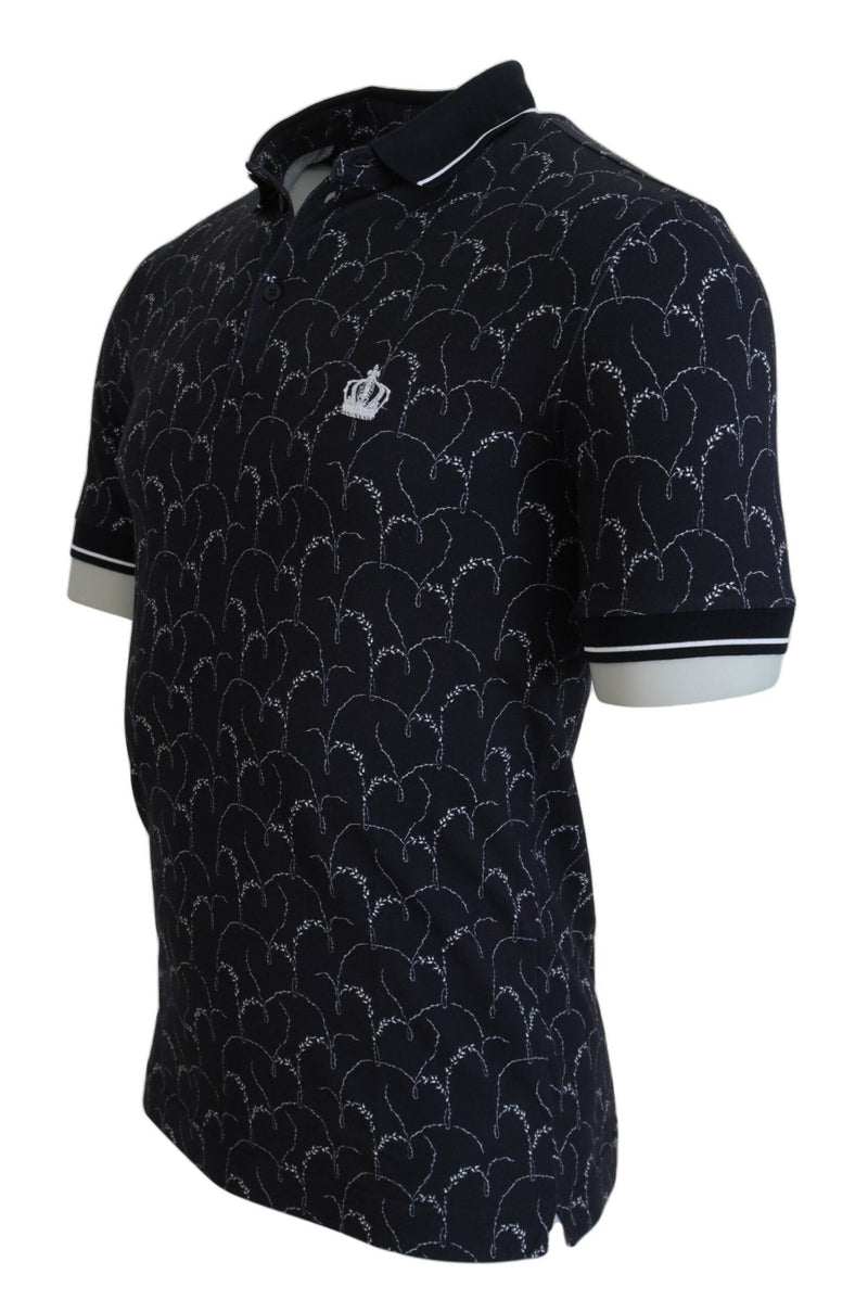 Dolce & Gabbana Regal Blue Cotton Polo Tee