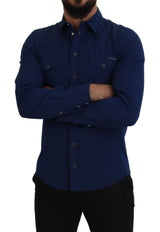 Dolce & Gabbana Elegant Slim Fit Denim Casual Shirt