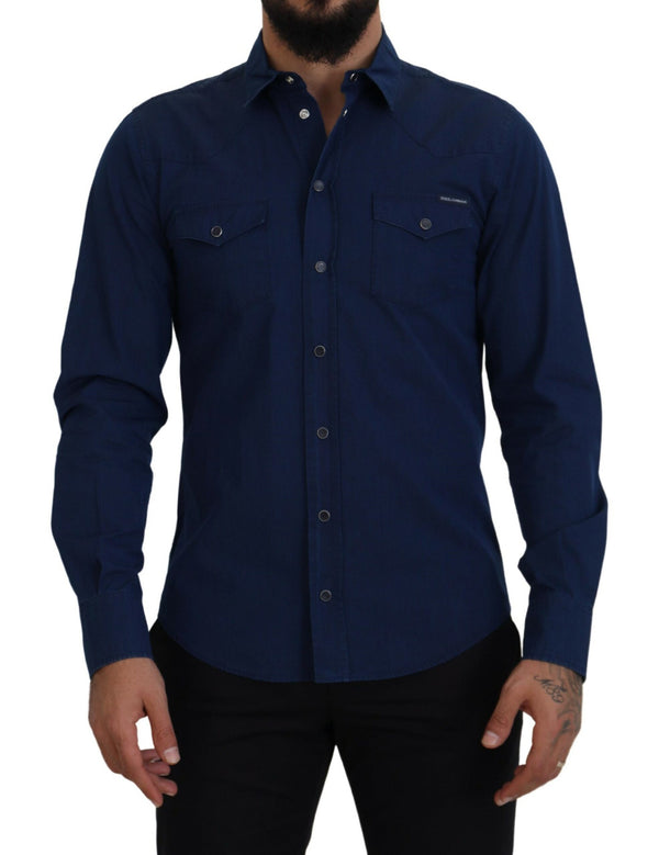 Dolce & Gabbana Elegant Slim Fit Denim Casual Shirt