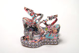 Christian Louboutin Multicolor Pyraclou 110 Patent High Heel Wedge