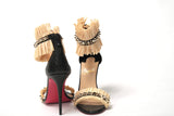 Christian Louboutin Black/Savane Black/Natural Poupedou 100 Calf Heel