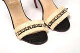 Christian Louboutin Black/Savane Black/Natural Poupedou 100 Calf Heel