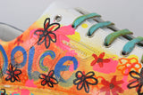 Dolce & Gabbana Multicolor Handpainted Low Top Leather Sneakers