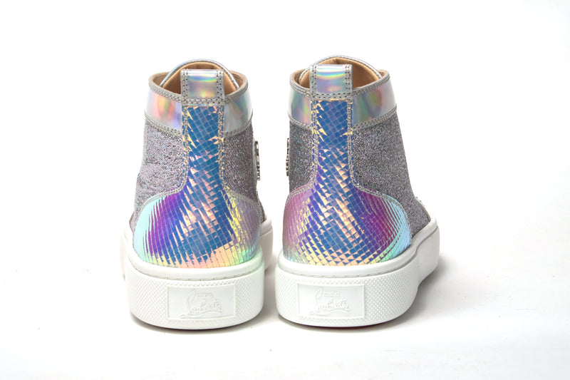 Christian Louboutin Ab/Silver Super Lou Strass Fla Sneakers