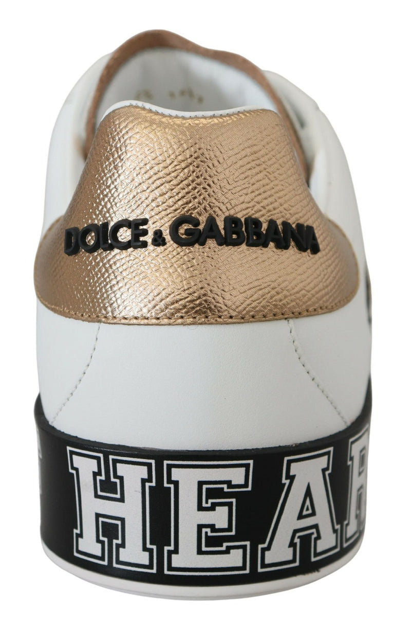 Dolce & Gabbana Regal Gold-Accent Leather Sneakers