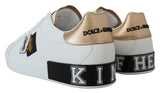 Dolce & Gabbana Regal Gold-Accent Leather Sneakers