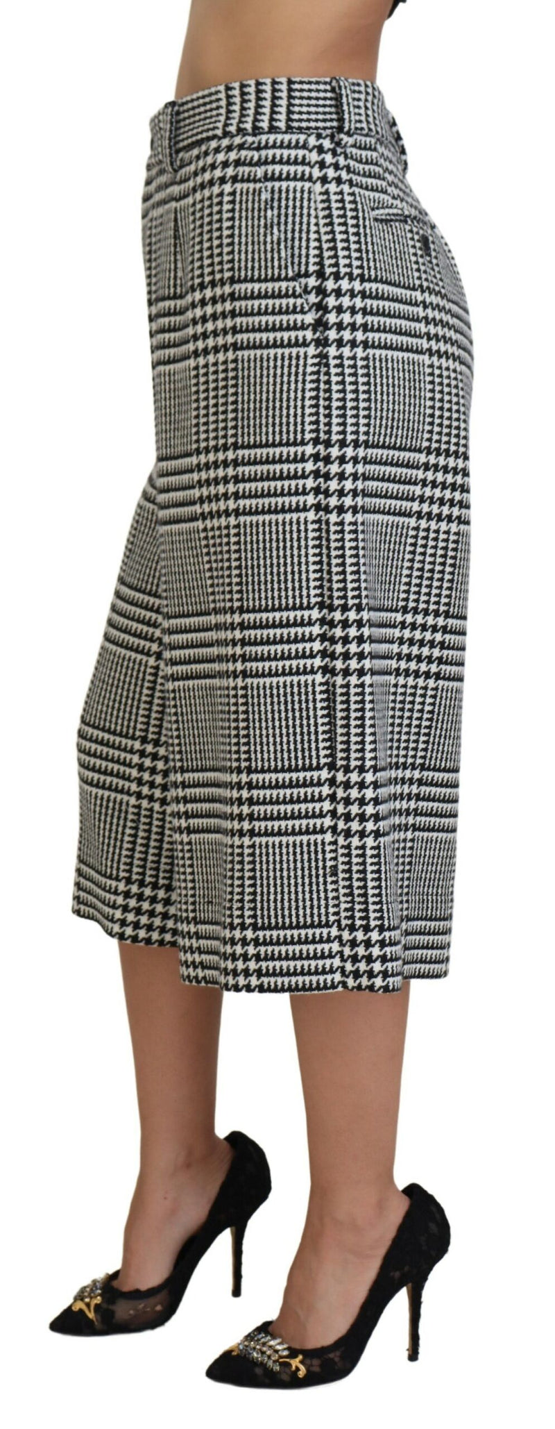 Dolce & Gabbana Elegant High Waist Plaid Midi Pants