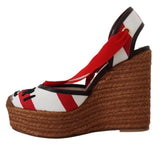 Dolce & Gabbana Multicolor Lace-Up Wedge Sandals