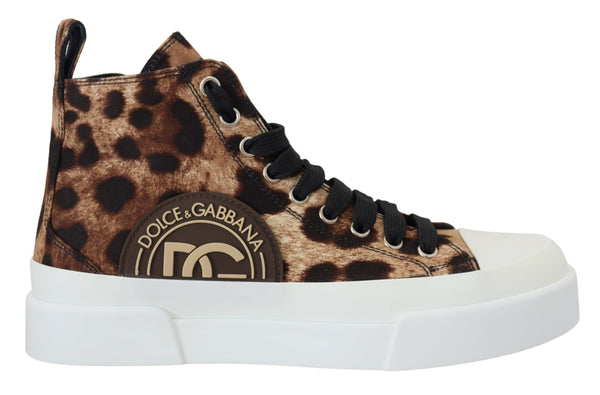 Dolce & Gabbana Exquisite Leopard Print Mid-Top Sneakers