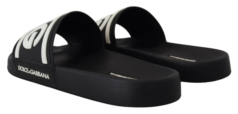 Dolce & Gabbana Chic Monochrome Slide Sandals